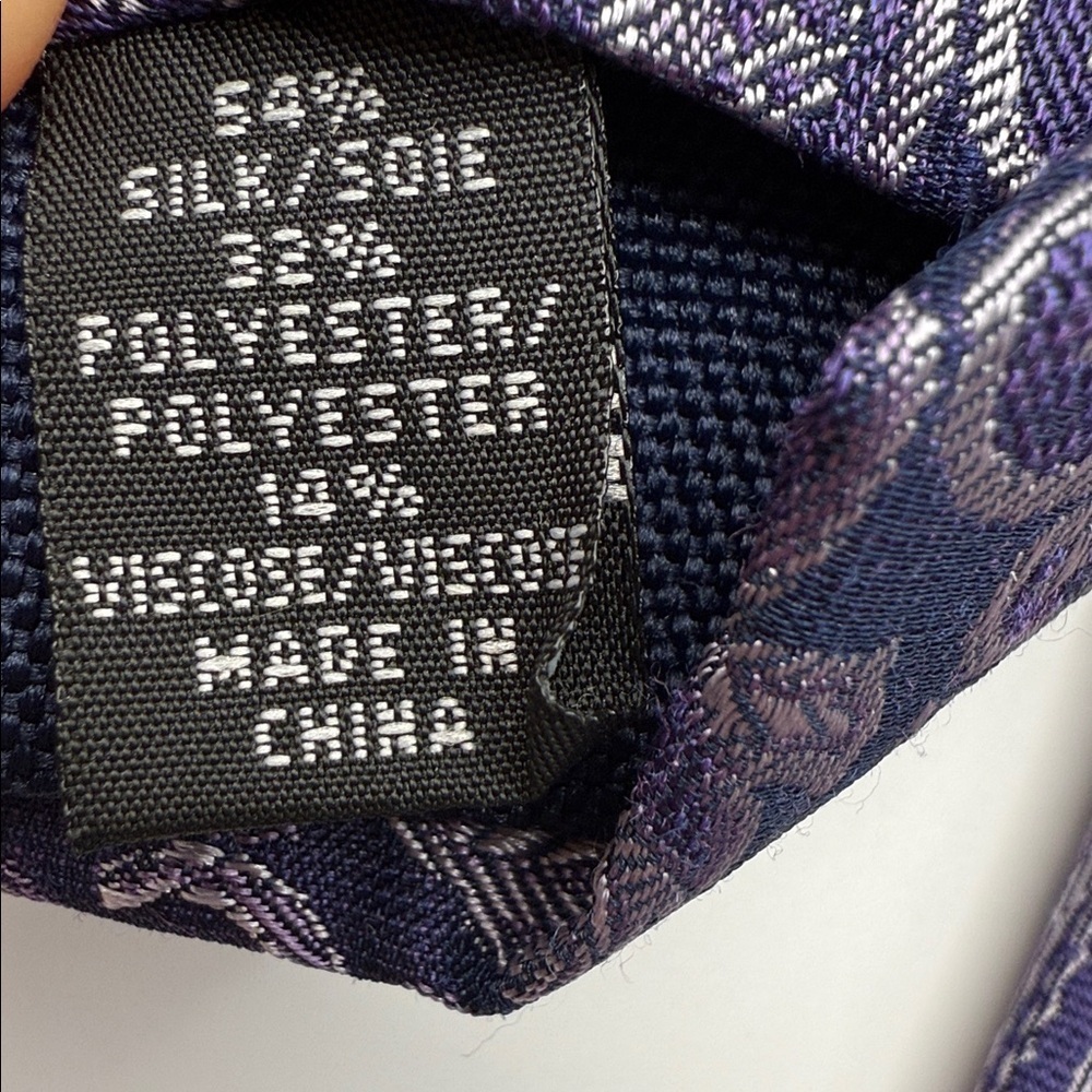 Michael Kors Purple and Silver Paisley Tie Silk Blend - Picture 6 of 6
